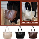 Vintage Tote Shoulder Bag Large Capacity PU Leather Casual Handbags