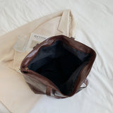 Vintage Tote Shoulder Bag Large Capacity PU Leather Casual Handbags