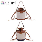 Vintage Women Shoulder Bags Bucket Crossbody Bag Drawstring Handbags