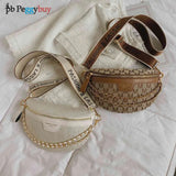 Canvas Waist Bag Printed Letter Shoulder Crossbody Chest Bag