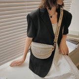 Canvas Waist Bag Printed Letter Shoulder Crossbody Chest Bag