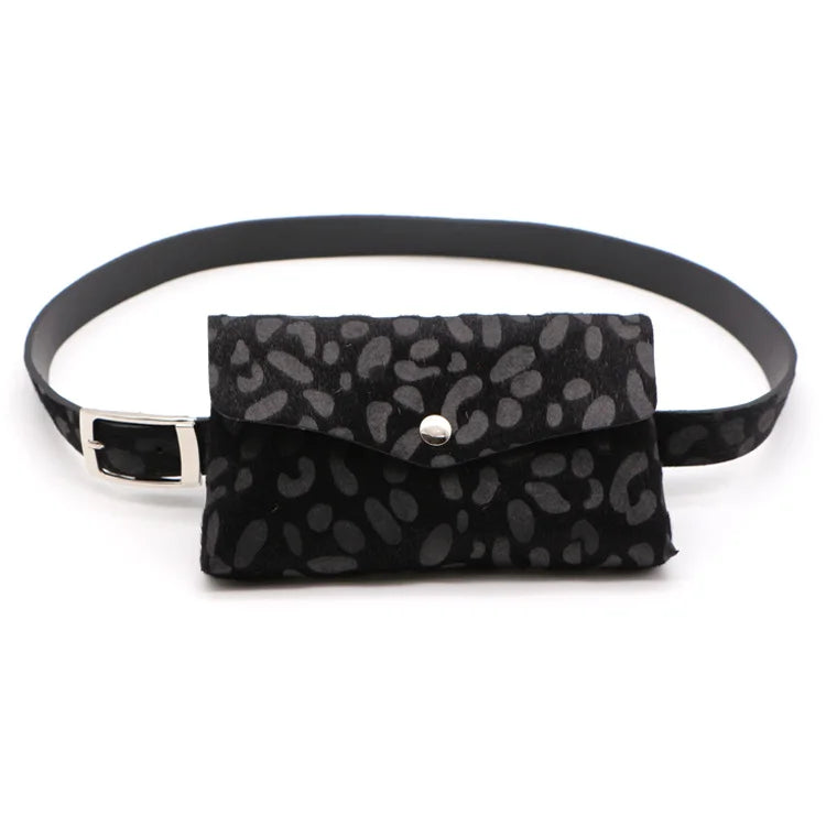 Leopard Print Female Waist Bag - Vintage Style Travel Messenger Belt
