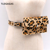 Leopard Print Female Waist Bag - Vintage Style Travel Messenger Belt
