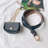 Chain Waist Belt Bag Grid Girl Fanny Pack Small Phone Pack