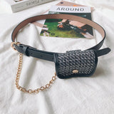 Chain Waist Belt Bag Grid Girl Fanny Pack Small Phone Pack