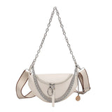 Leather Waist Bag Chain Crossbody Chest Phone Pack