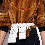Women Leather Waist Bag Crossbody Chest Fanny Pack