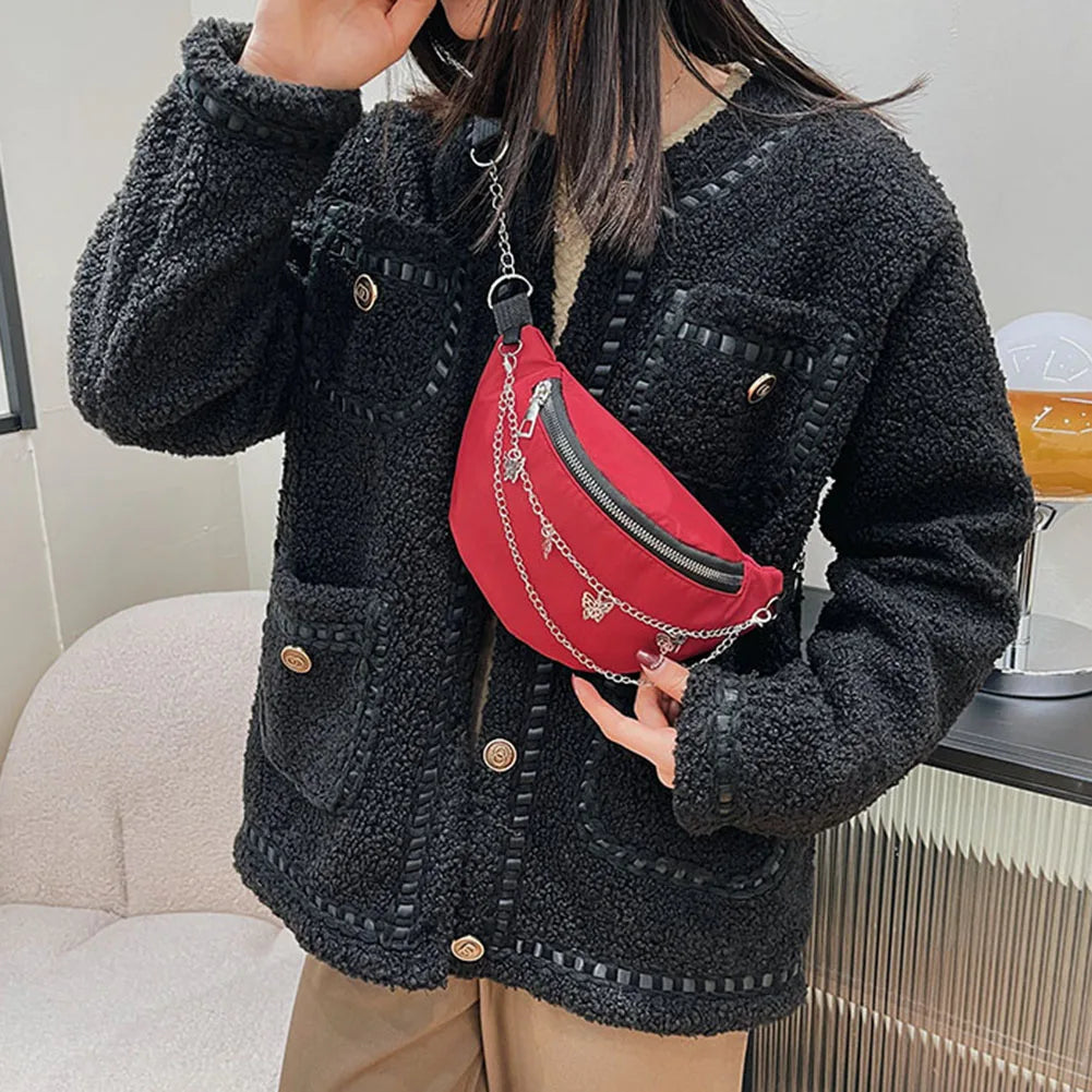 Chain Crossbody Chest Bag Women Butterfly Chain Vintage Wallet Clutch