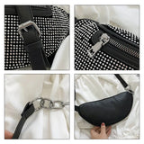 Women Flash Diamond Waist Bag Chain Fanny Pack Hip Bum Purse