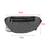 Women Flash Diamond Waist Bag Chain Fanny Pack Hip Bum Purse