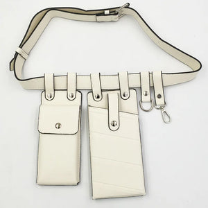 Women Waist Bag Hip Hop Leather Belt Bags Tactical Crossbody Chest Bag