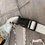 Women Waist Bag Holographic Fanny Pack Female Belt Bag Sliver Chest Bum Pouch