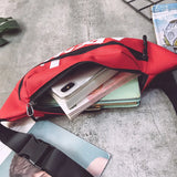 Women Canvas Waist Bag Fanny Pack Travel Chest One Shoulder Bag