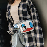 Leather Cartoon Print Waist Bag Women Fanny Pack Mini Chest Handbag