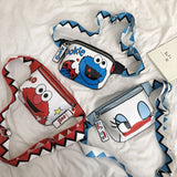 Leather Cartoon Print Waist Bag Women Fanny Pack Mini Chest Handbag