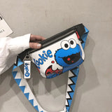Leather Cartoon Print Waist Bag Women Fanny Pack Mini Chest Handbag