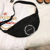 Women Waist Bag Letter Nylon Waterproof Belt Case Bag Harajuku