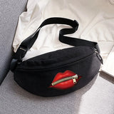 Youth Lip Printing Waist Bag for Running and Cycling