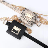 Leopard Chain Waist Bag Punk Style Messenger Bag