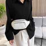 Women Waist Bag Messenger Chest Bag Long Zipper Casual Sports Bag