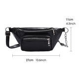 Women Waist Bag Messenger Chest Bag Long Zipper Casual Sports Bag