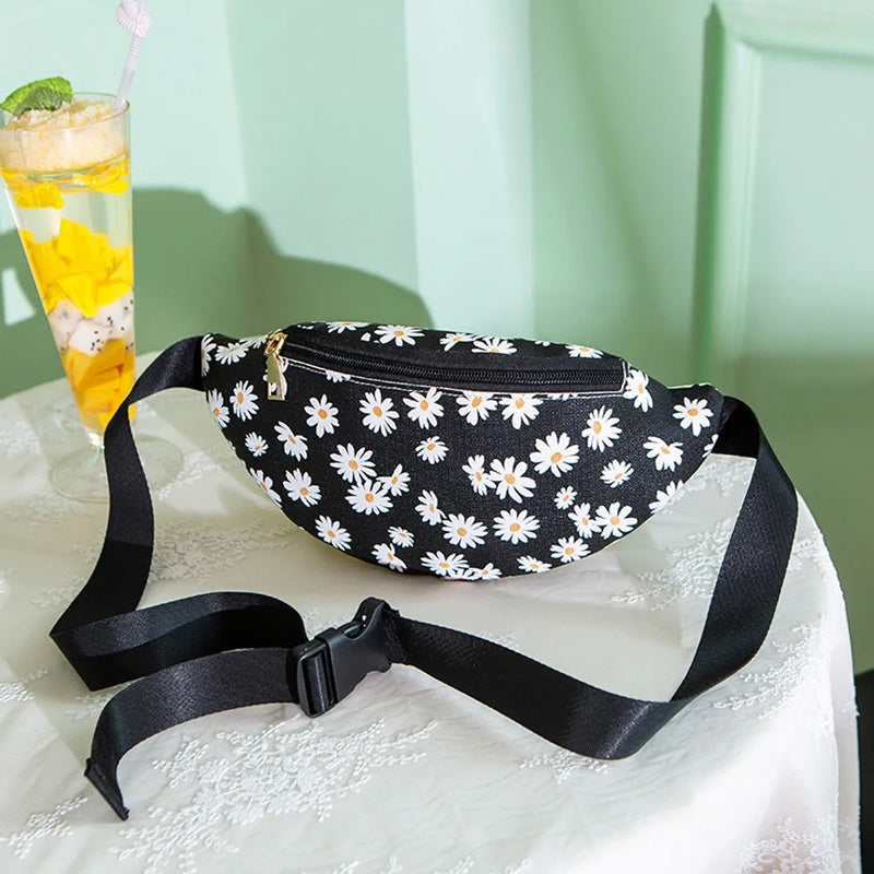 Waterproof Flower Waist Bag Fanny Pack Girls Sling Mobile Phone Pouch