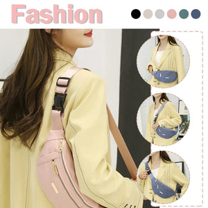 Women Waist Bag Zipper Chest Bag Female Banana Money Pouch Shoulder Purse