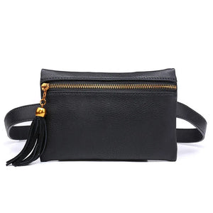 Women Waist Bag Tassel Fanny Pack Belt Small Cell Phone Purse
