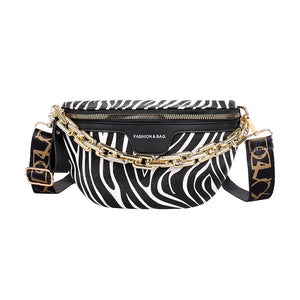 Leopard Pattern Waist Bag Outdoor Women Crossbody Fanny Pack