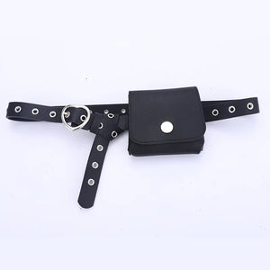 Women Waist Belt Bag Leather Ladies Waist Pack Dress Skirt Decoration