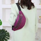 Women Waist Pack Bags Plaid Fanny Packs Casual Female Shoulder Chest Bags