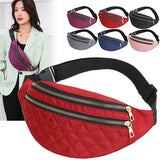 Women Waist Pack Bags Plaid Fanny Packs Casual Female Shoulder Chest Bags