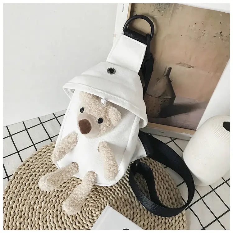 Canvas Waist Bag Chest Crossbody Bag for Hiking Lady