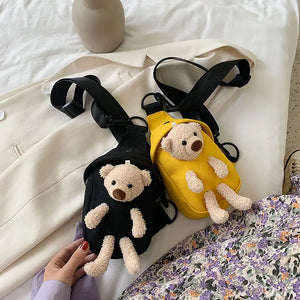 Canvas Waist Bag Chest Crossbody Bag for Hiking Lady