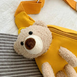Canvas Waist Bag Chest Crossbody Teddy Bear for Camping and Hiking