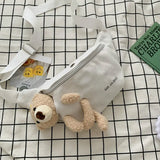 Canvas Waist Bag Chest Crossbody Teddy Bear Wild Style for Camping