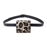 Women Leather Fanny Pack Animal Pattern Mini Belt Bag Crossbody Bag