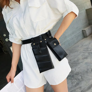 Leather Fanny Pack Women Belt Bag Crossbody Chest Female Purse