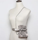 Serpentine Fanny Pack for Women Chain Messenger Bag Belt Bag Plus Size