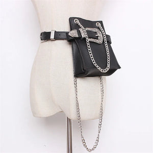 Serpentine Fanny Pack for Women Chain Messenger Bag Belt Bag Plus Size