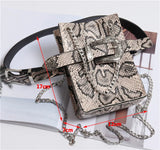 Serpentine Fanny Pack for Women Chain Messenger Bag Belt Bag Plus Size