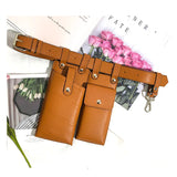 Women Waist Pack PU Leather Fanny Pack Belt Bag Crossbody Bags