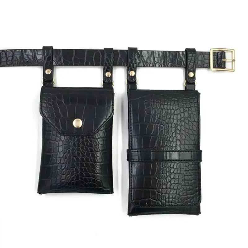 Women Waist Pack PU Leather Fanny Pack Ladies Belt Bag