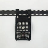Women Waist Pack PU Leather Fanny Pack Punk Belt Bag Crossbody Bags