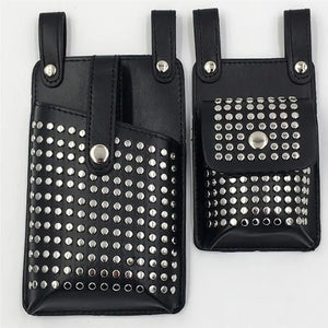 Women Waist Pack PU Leather Fanny Pack Punk Belt Bag Crossbody Bags