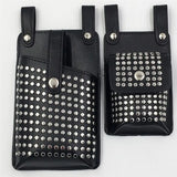 Women Waist Pack PU Leather Fanny Pack Punk Belt Bag Crossbody Bags