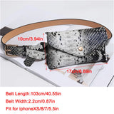 Women Waist Pack Pu Leather Serpentine Fanny Pack Snake Skin Waist Belt