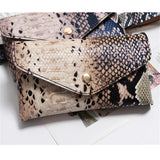 Women Waist Pack Pu Leather Serpentine Fanny Pack Snake Skin Waist Belt