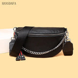 Women Waist Packs Leather Fanny Belt Bags High Shoulder Wild Messenger Chest