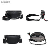 Women Waist Packs Leather Fanny Belt Bags High Shoulder Wild Messenger Chest